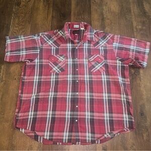Plains Western Wear Big Man Red Plaid Pearl snap